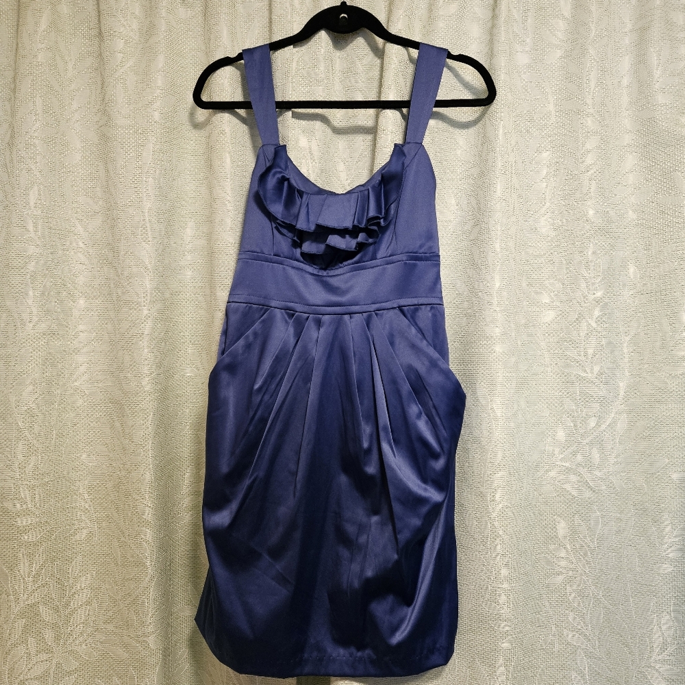 NWT Teeze Me Ruffle Cocktail Dress (Blue, Size 9)
